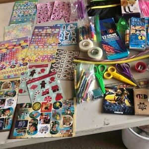 5 pound box of miscellaneous art and school supplies